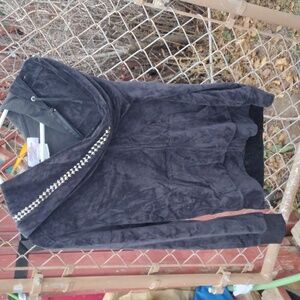 Black Velvety Hoodie